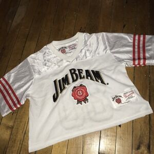 Jim Beam Adult Small Cropped Football Jersey EUC